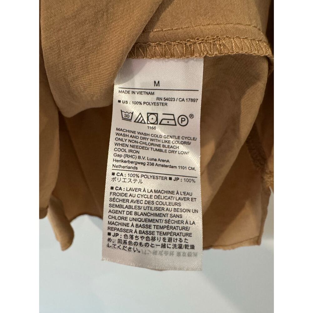 Banana Republic Top Bundle M Olive Faux Suede Tee NWT & Tan Blouse - Picture 9 of 9